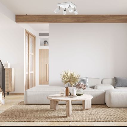 Точковий світильник RENO 4xGU10/8W/230V білий/глянцевий хром