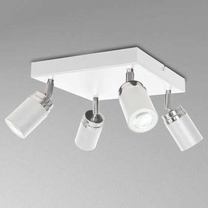 Точковий світильник RENO 4xGU10/8W/230V білий/глянцевий хром