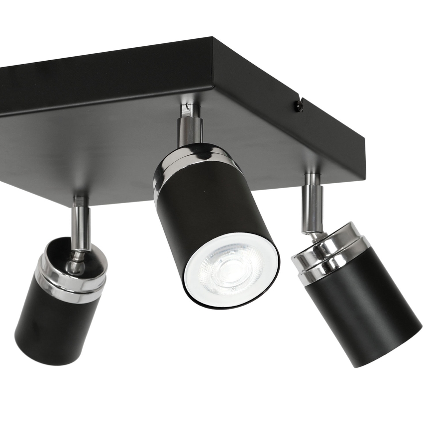 Точковий світильник RENO 4xGU10/8W/230V чорний/глянцевий хром