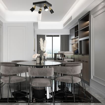 Точковий світильник RENO 4xGU10/8W/230V чорний/золотий