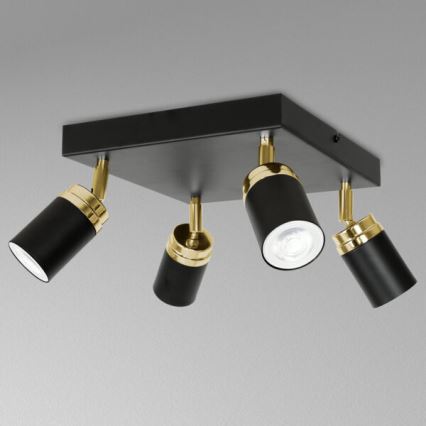 Точковий світильник RENO 4xGU10/8W/230V чорний/золотий