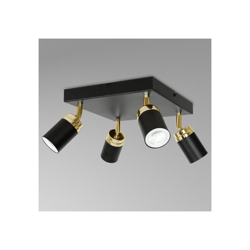 Точковий світильник RENO 4xGU10/8W/230V чорний/золотий