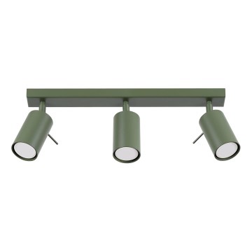 Точковий світильник RING 3xGU10/10W/230V зелений