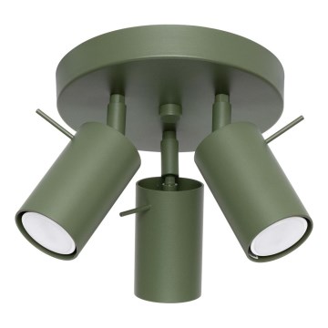 Точковий світильник RING 3xGU10/10W/230V зелений