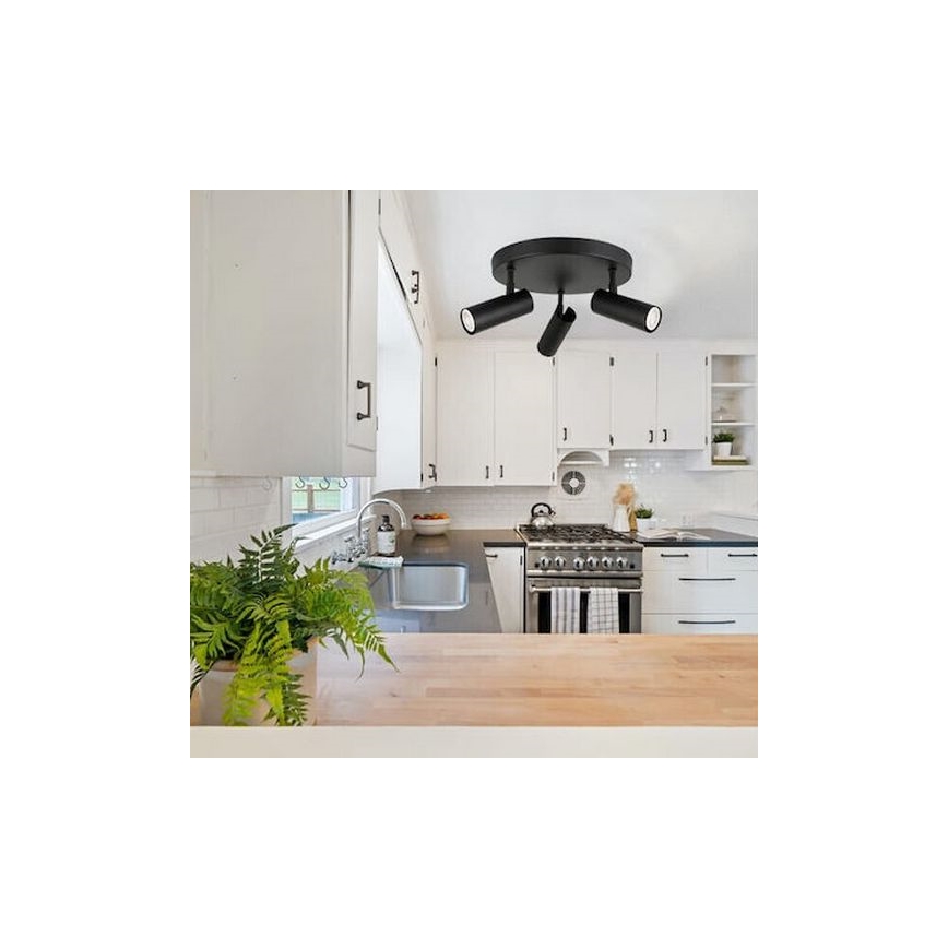 Точковий світильник ROSETTE 3xGU10/7W/230V чорний