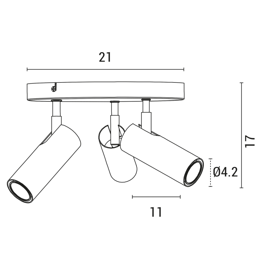 Точковий світильник ROSETTE 3xGU10/7W/230V чорний