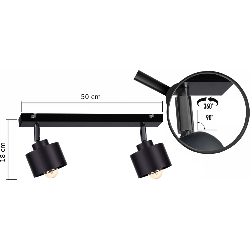 Точковий світильник SIMPLY BLACK 2xE27/60W/230V