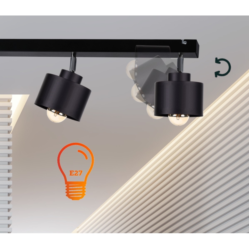 Точковий світильник SIMPLY BLACK 3xE27/60W/230V