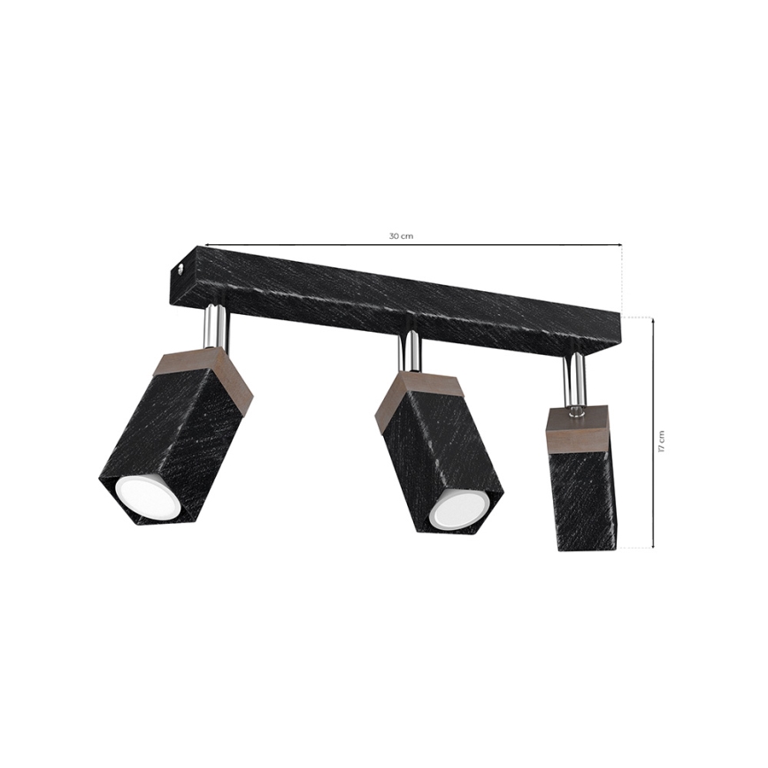 Точковий світильник SOLO 3xGU10/MR11/40W/230V чорний