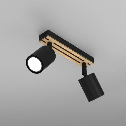 Точковий світильник TERRA 2xGU10/8W/230V чорний/дуб