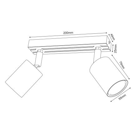 Точковий світильник TERRA 2xGU10/8W/230V чорний/дуб