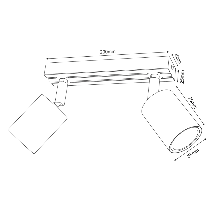 Точковий світильник TERRA 2xGU10/8W/230V чорний/дуб