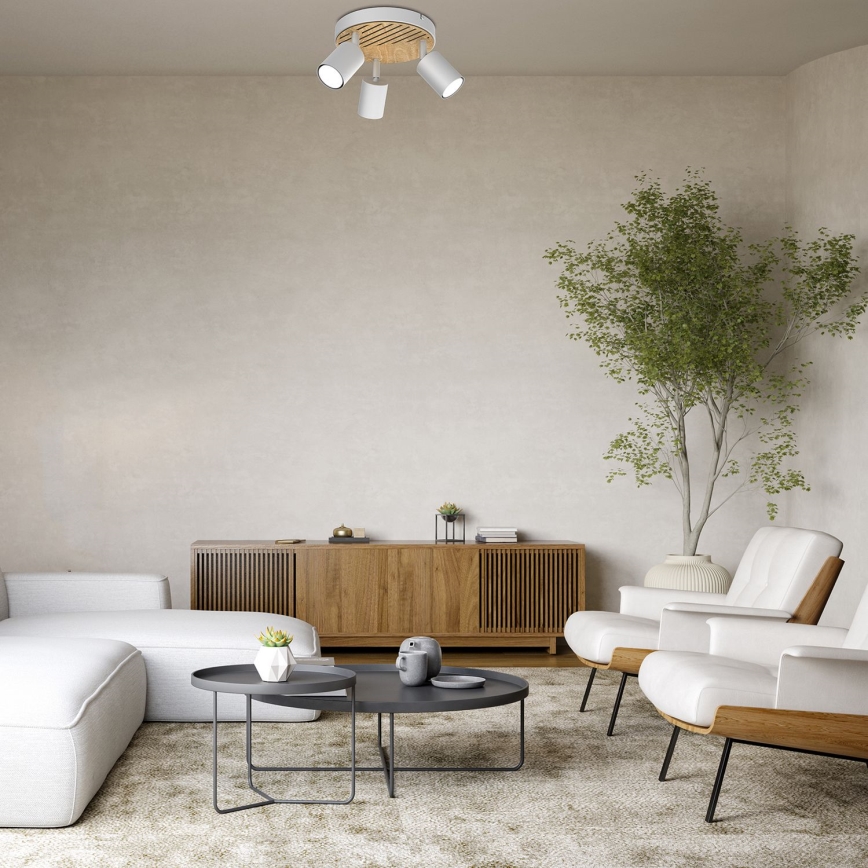 Точковий світильник TERRA 3xGU10/8W/230V білий/дуб