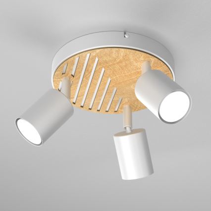 Точковий світильник TERRA 3xGU10/8W/230V білий/дуб