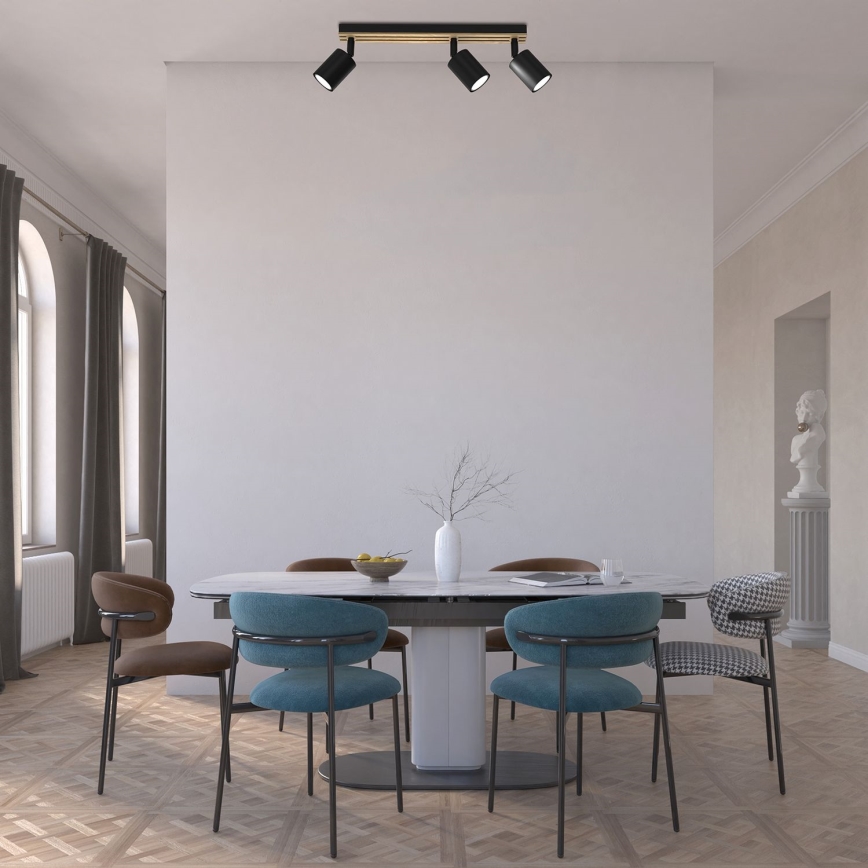 Точковий світильник TERRA 3xGU10/8W/230V чорний/дуб