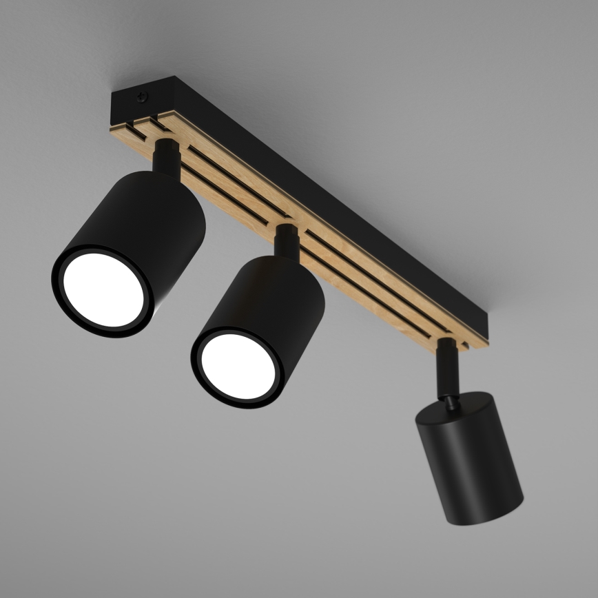 Точковий світильник TERRA 3xGU10/8W/230V чорний/дуб