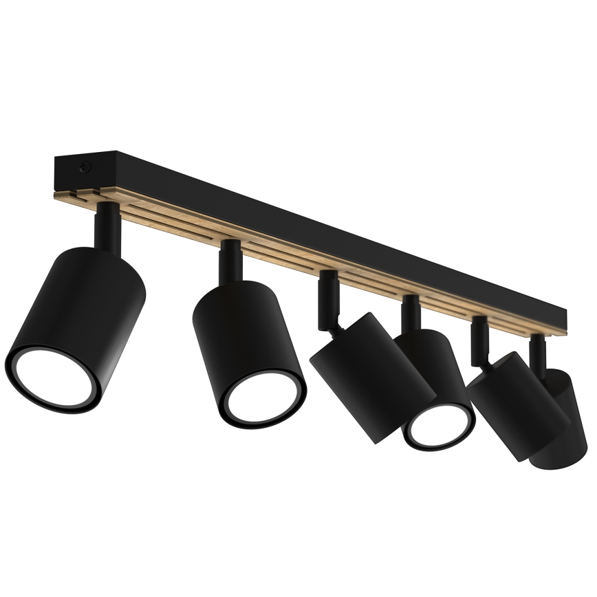 Точковий світильник TERRA 6xGU10/8W/230V чорний/дуб