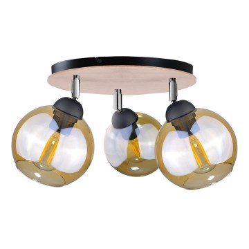Точковий світильник THEA WOOD 3xE27/60W/230V діаметром 30 см