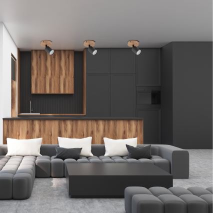 Точковий світильник TOP WOOD 1xGU10/10W/230V чорний/дерево