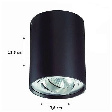 Точковий світильник TUBA 1xGU10/50W/230V чорний