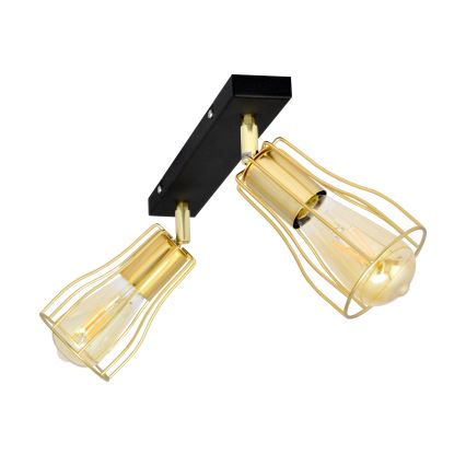 Точковий світильник TUBE 2xE27/15W/230V золотий/чорний