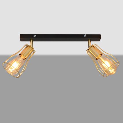 Точковий світильник TUBE 2xE27/15W/230V золотий/чорний