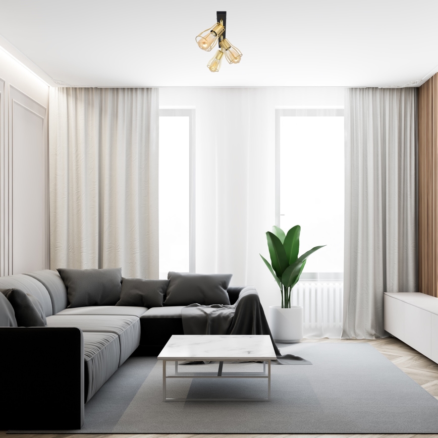 Точковий світильник TUBE 3xE27/15W/230V золотий/чорний