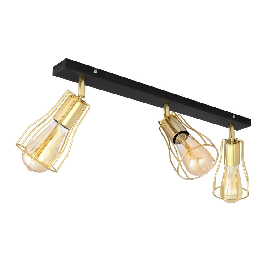 Точковий світильник TUBE 3xE27/15W/230V золотий/чорний