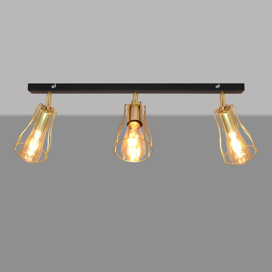 Точковий світильник TUBE 3xE27/15W/230V золотий/чорний