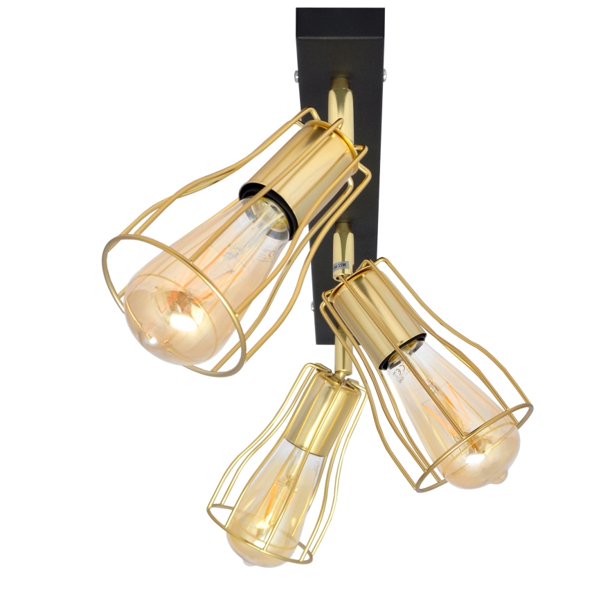 Точковий світильник TUBE 3xE27/15W/230V золотий/чорний