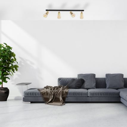 Точковий світильник TUBE 4xE27/15W/230V золотий/чорний