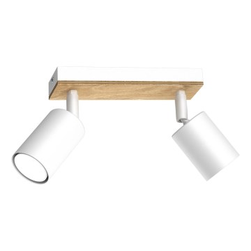 Точковий світильник TULON 2xGU10/8W/230V білий/дуб