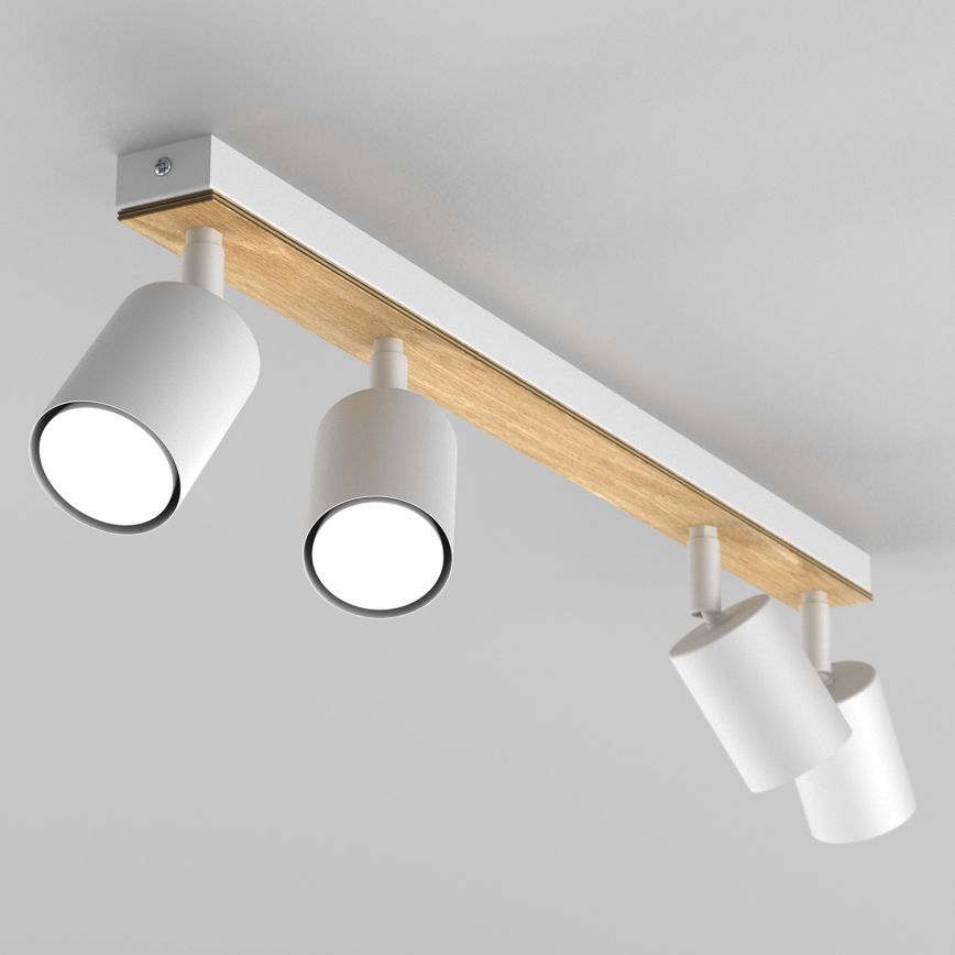 Точковий світильник TULON 4xGU10/8W/230V білий/дуб