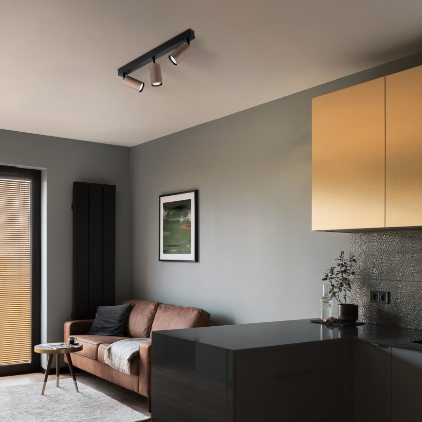 Точковий світильник TUNE 3xGU10/10W/230V чорний/коричневий