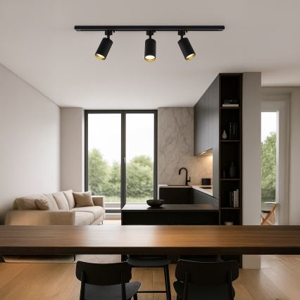 Точковий світильник у шинній системі TIGER 3xGU10/10W/230V чорний