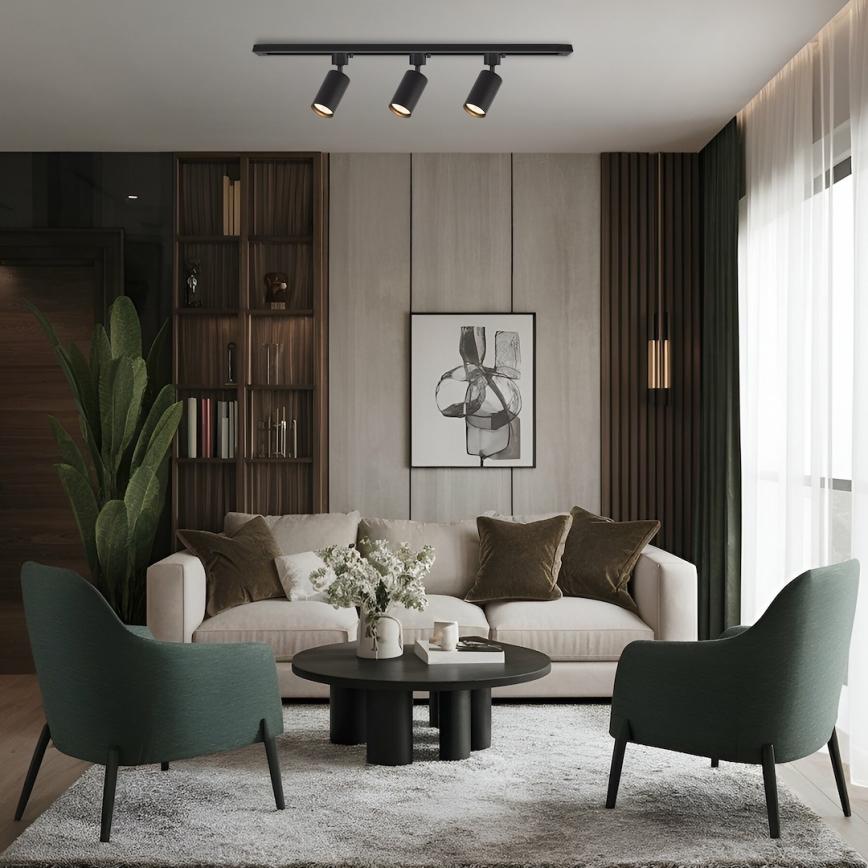 Точковий світильник у шинній системі TIGER 3xGU10/10W/230V чорний