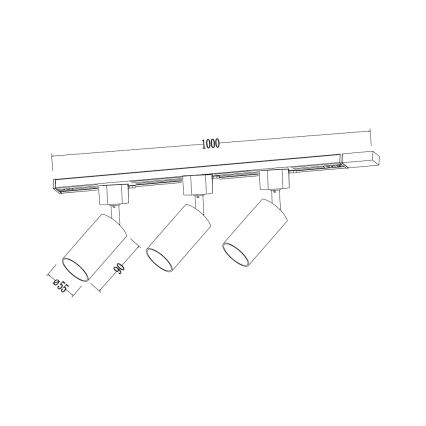 Точковий світильник у шинній системі TIGER 3xGU10/10W/230V чорний