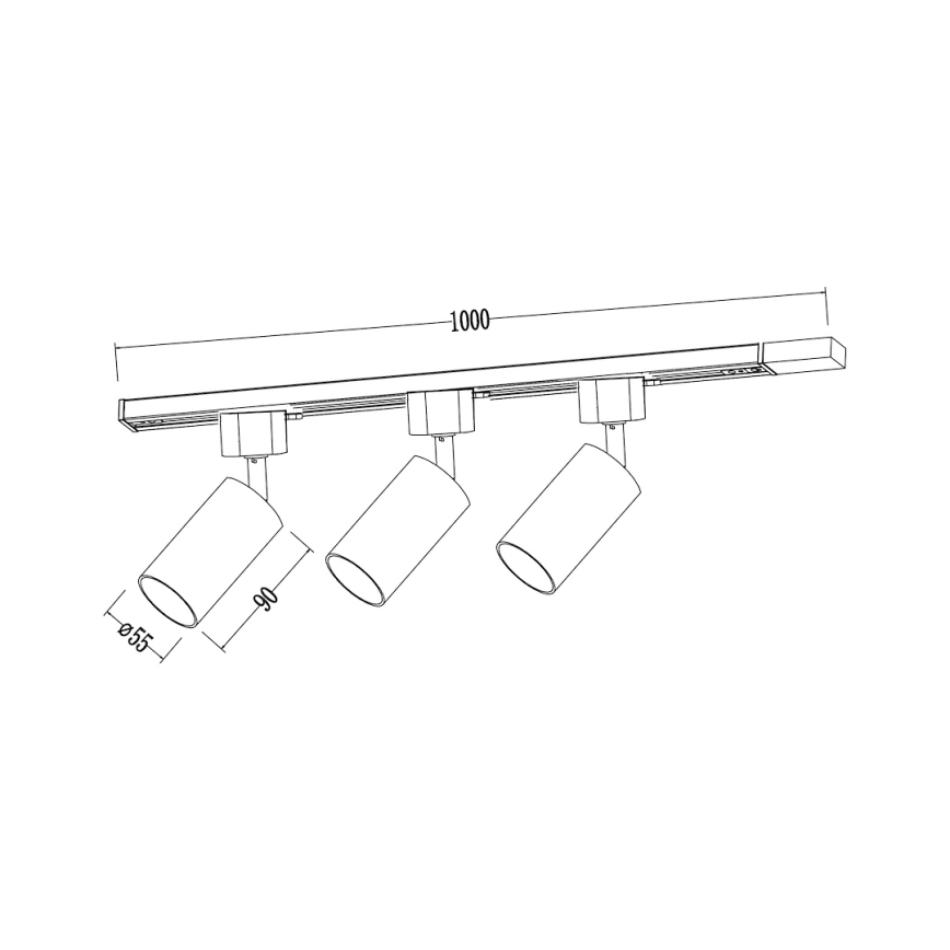 Точковий світильник у шинній системі TIGER 3xGU10/10W/230V чорний
