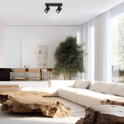 Точковий світильник VOLF 2xGU10/10W/230V чорний