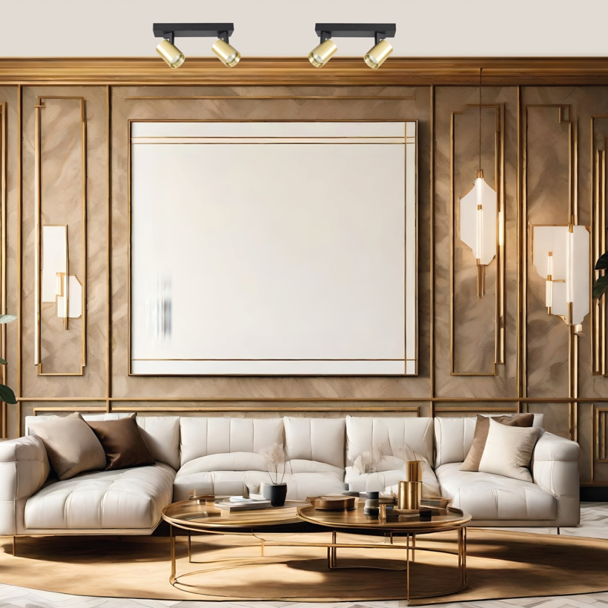 Точковий світильник VOLF 2xGU10/10W/230V золотий/чорний