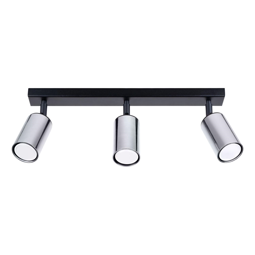 Точковий світильник WINX 3xGU10/10W/230V чорний/глянцевий хром
