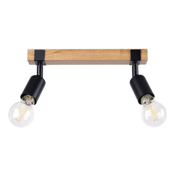 Точковий світильник ZUCA 2xE27/15W/230V чорний/дуб