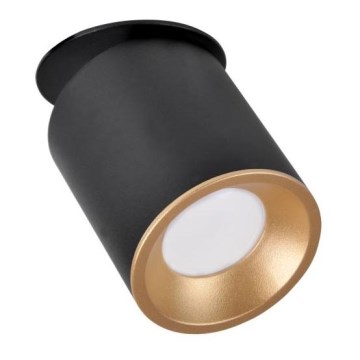 Точковий вбудований стельовий світильник HARON 1xGU10/10W/230V чорний/золотий