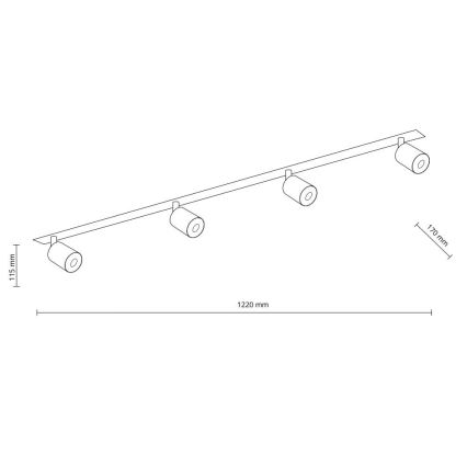 Точковий вбудований стельовий світильник NEX 4xGU10/10W/230V чорний