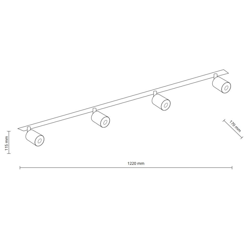 Точковий вбудований стельовий світильник NEX 4xGU10/10W/230V чорний