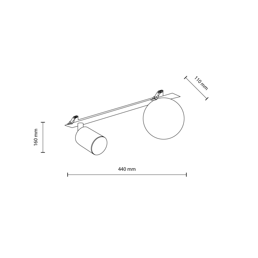 Точковий вбудований стельовий світильник VOX 1xG9/8W/230V + 1xGU10/10W чорний