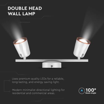 Точковий LED світильник 2xLED/5W/230V 3000K білий