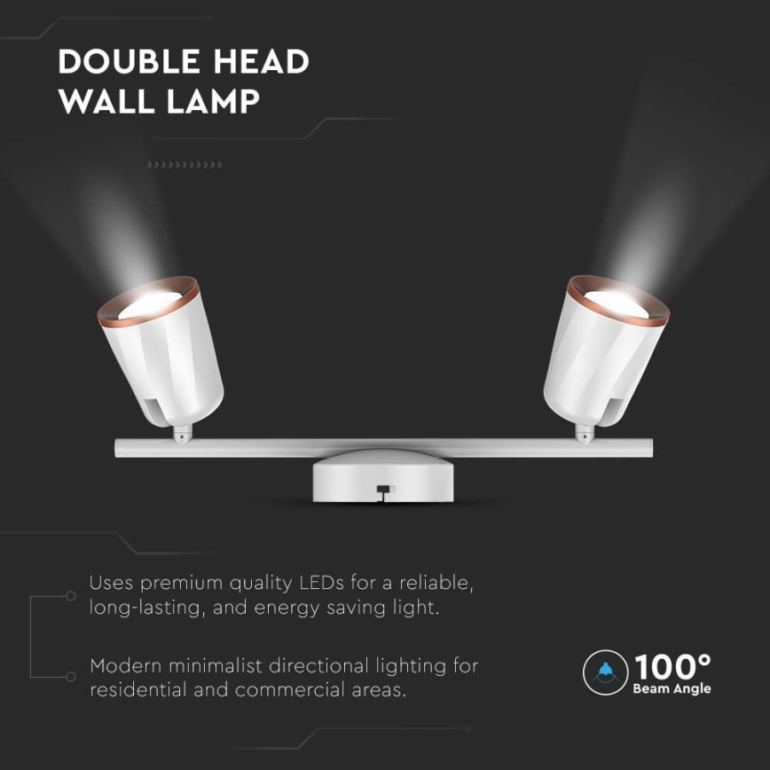 Точковий LED світильник 2xLED/5W/230V 3000K білий