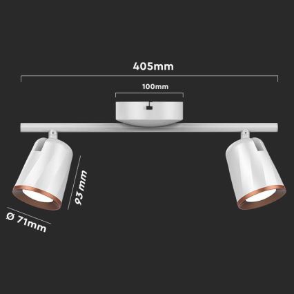 Точковий LED світильник 2xLED/5W/230V 3000K білий