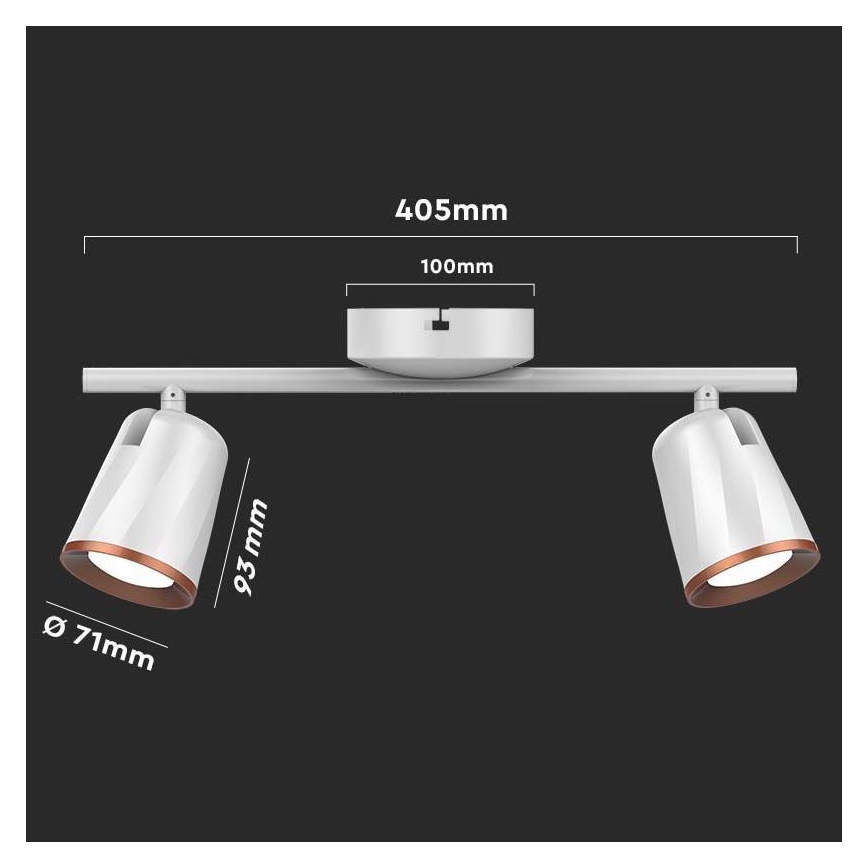 Точковий LED світильник 2xLED/5W/230V 3000K білий